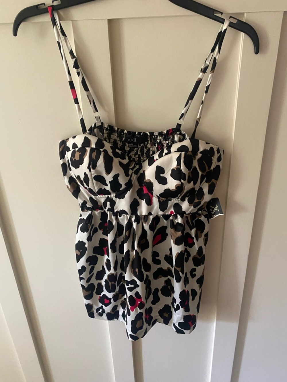 Forever 21 Leopard Print Cami with Pink Accents